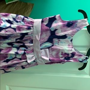 A purple floral dress